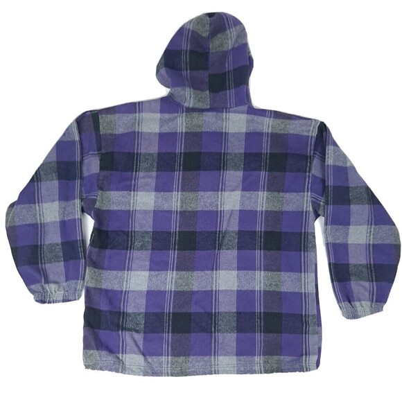 Vtg 90s Grunge Surf Style Myrtle Beach Golf Plaid Hoodie Made In USA Mens XL EUC - Picture 10 of 10